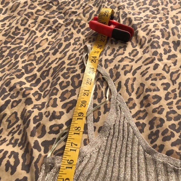 Micheal Kors size large gold v- neck camisole lightweight knit ribbed NWT - Picture 11 of 14